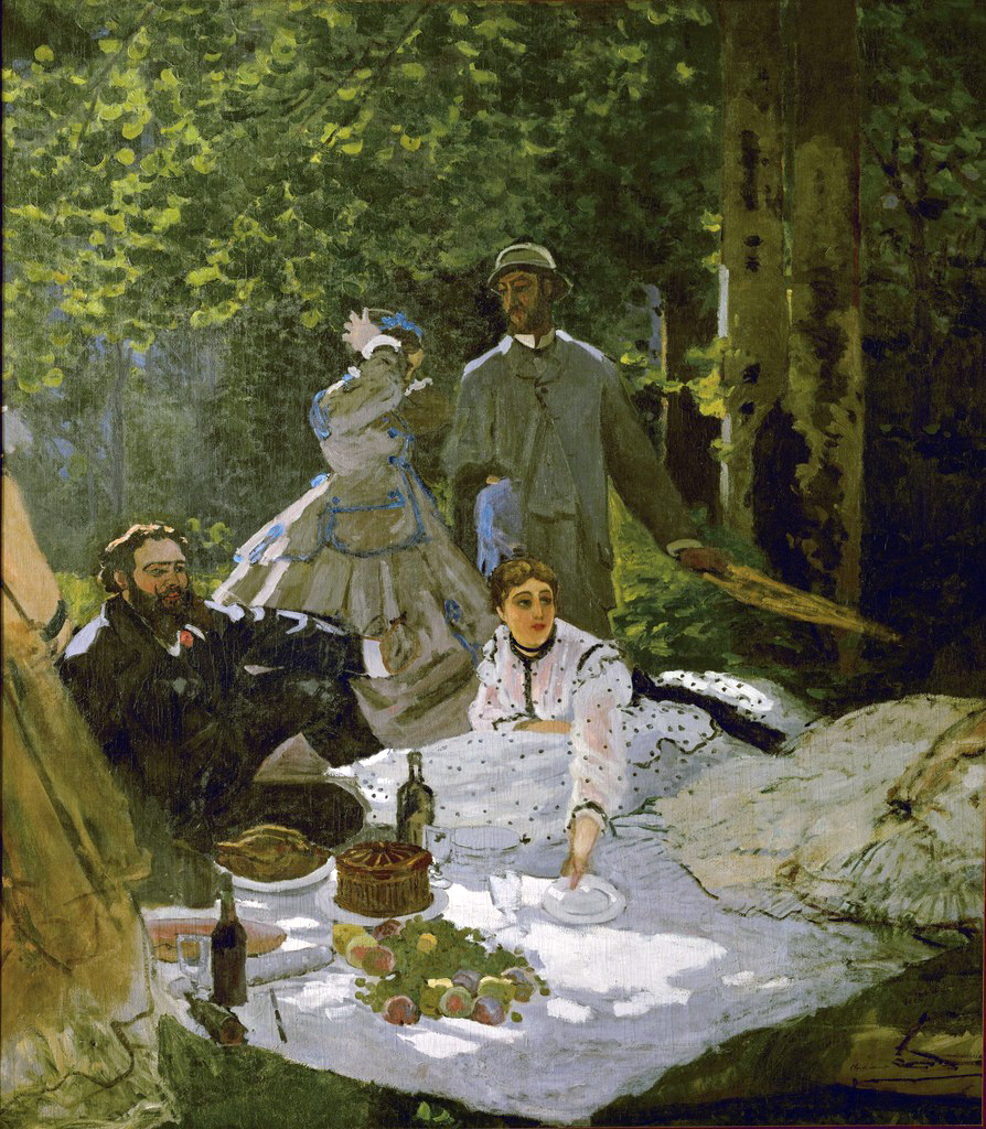 クロード・モネ「草上の昼食」中央パネル（1865-1866年）パリ・オルセー美術館所蔵