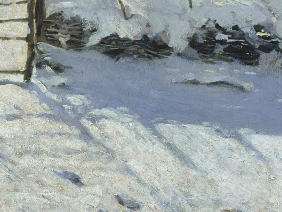 クロード・モネ「かささぎ」(1868-1869年)——雪面に刻まれた青い影のディテール