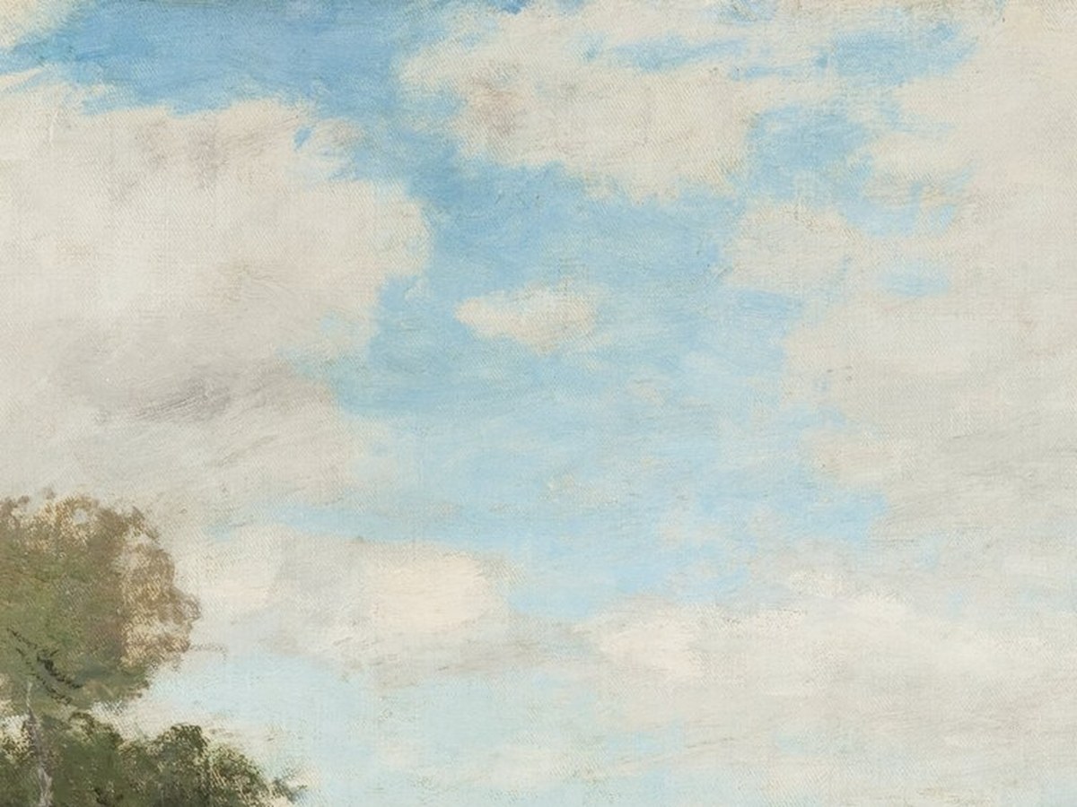 モネ「ひなげし」ディテール——夏の青空と雲