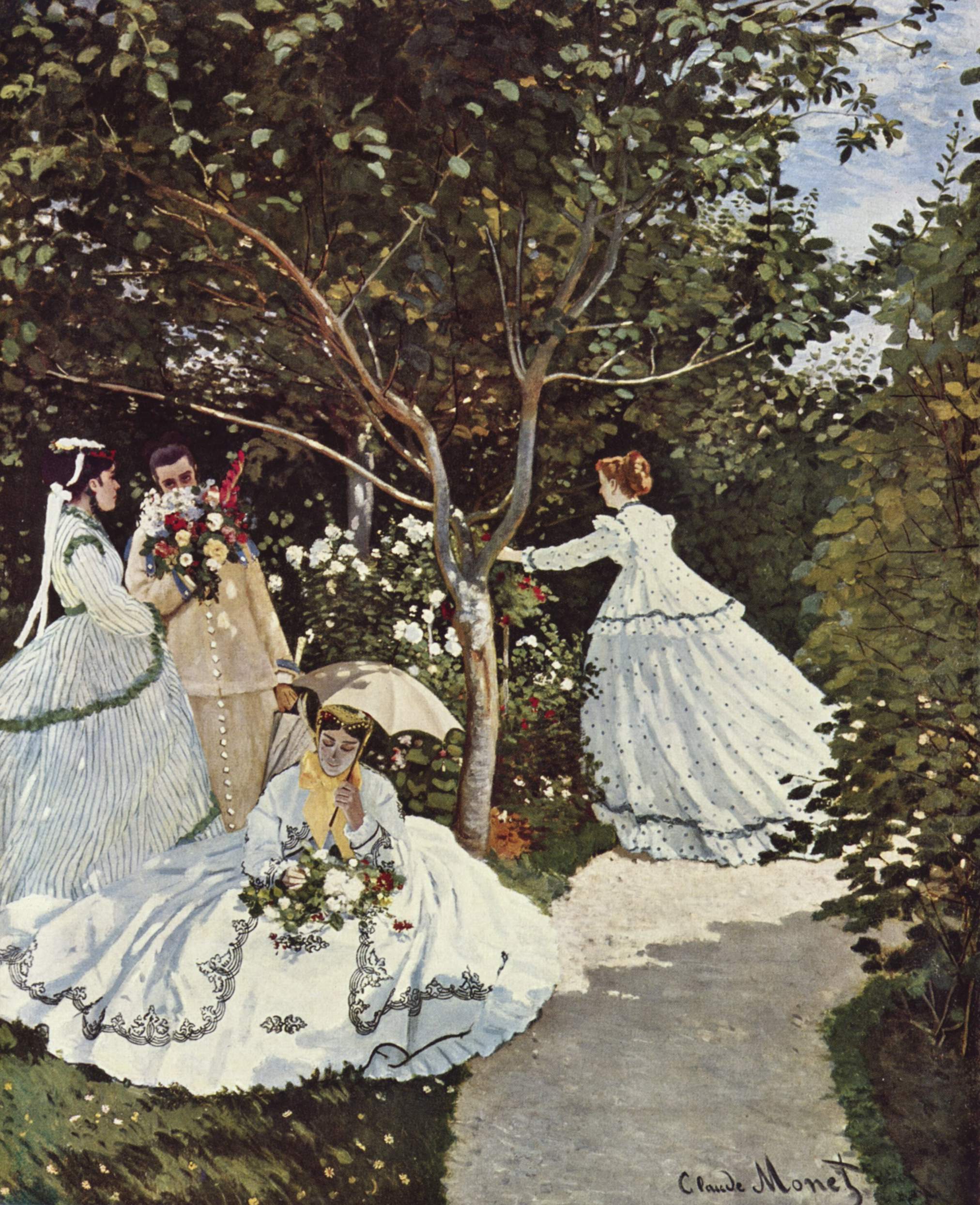 クロード・モネ「庭の女たち」(1866年)パリ・オルセー美術館所蔵