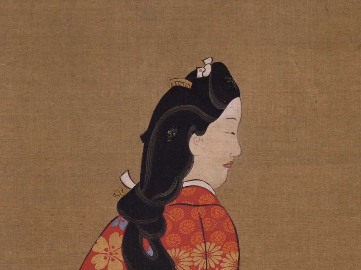菱川師宣「見返り美人図」振り返る顔のディテール