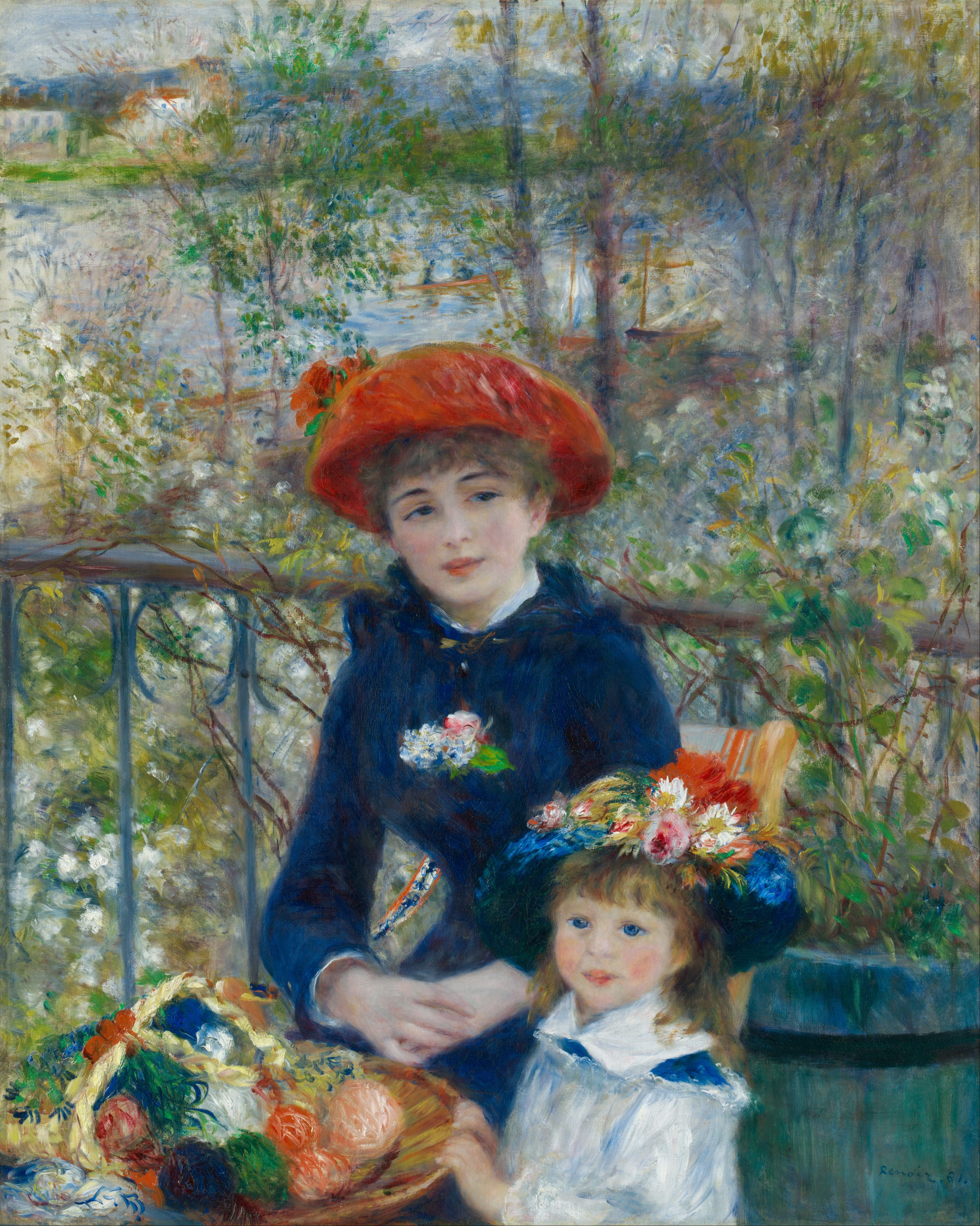 ピエール＝オーギュスト・ルノワール「テラスにて」（1881年）シカゴ美術館所蔵——ルノワールの印象派絵画