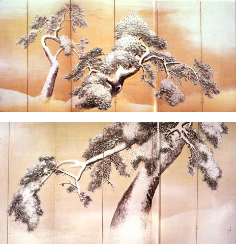 円山応挙「雪松図屏風」（1786年）三井記念美術館所蔵