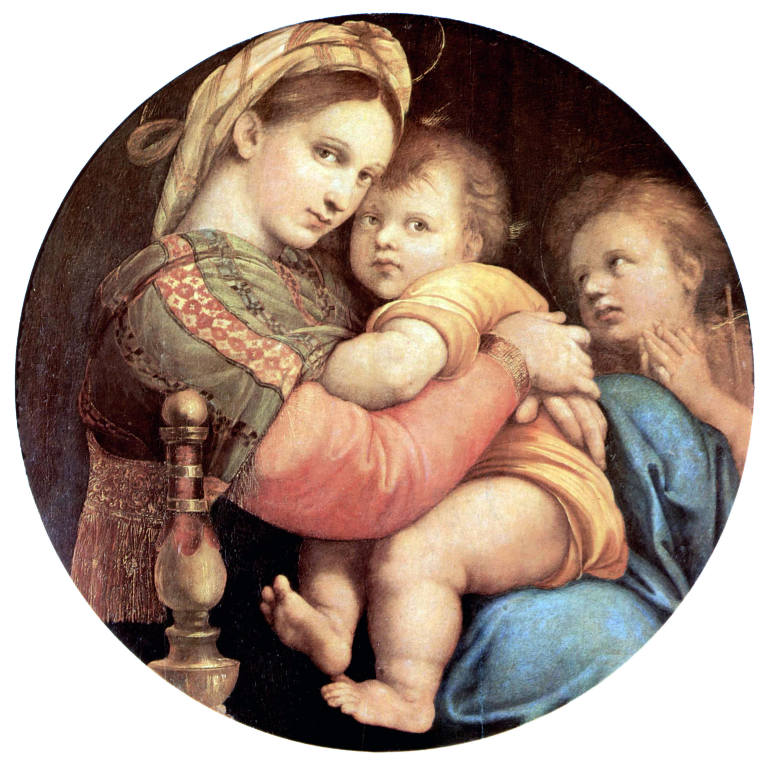 ラファエロ・サンツィオ「小椅子の聖母（Madonna della Seggiola）」（1513〜1514年頃）フィレンツェ・パラティーナ美術館所蔵