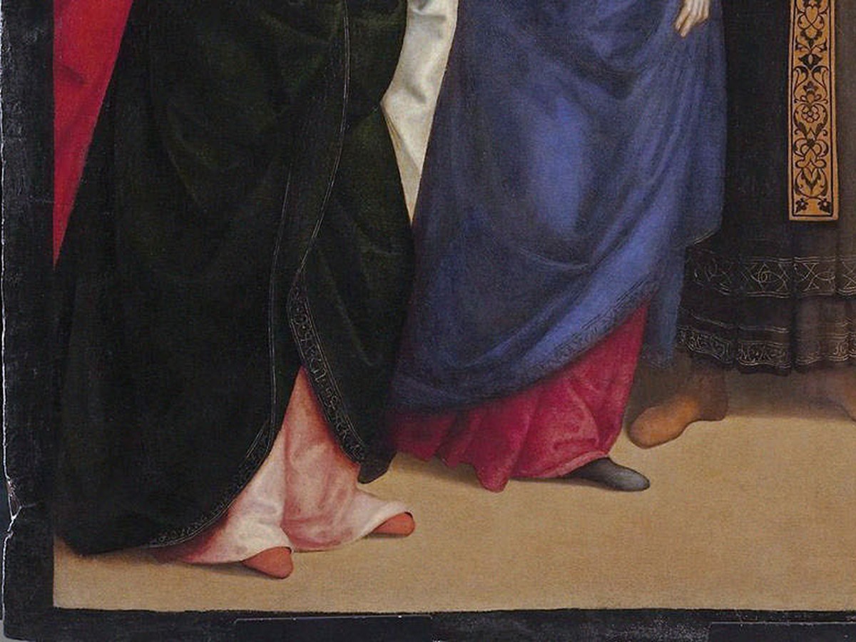 ラファエロ「聖母の結婚」(1504年)衣のドレープのディテール