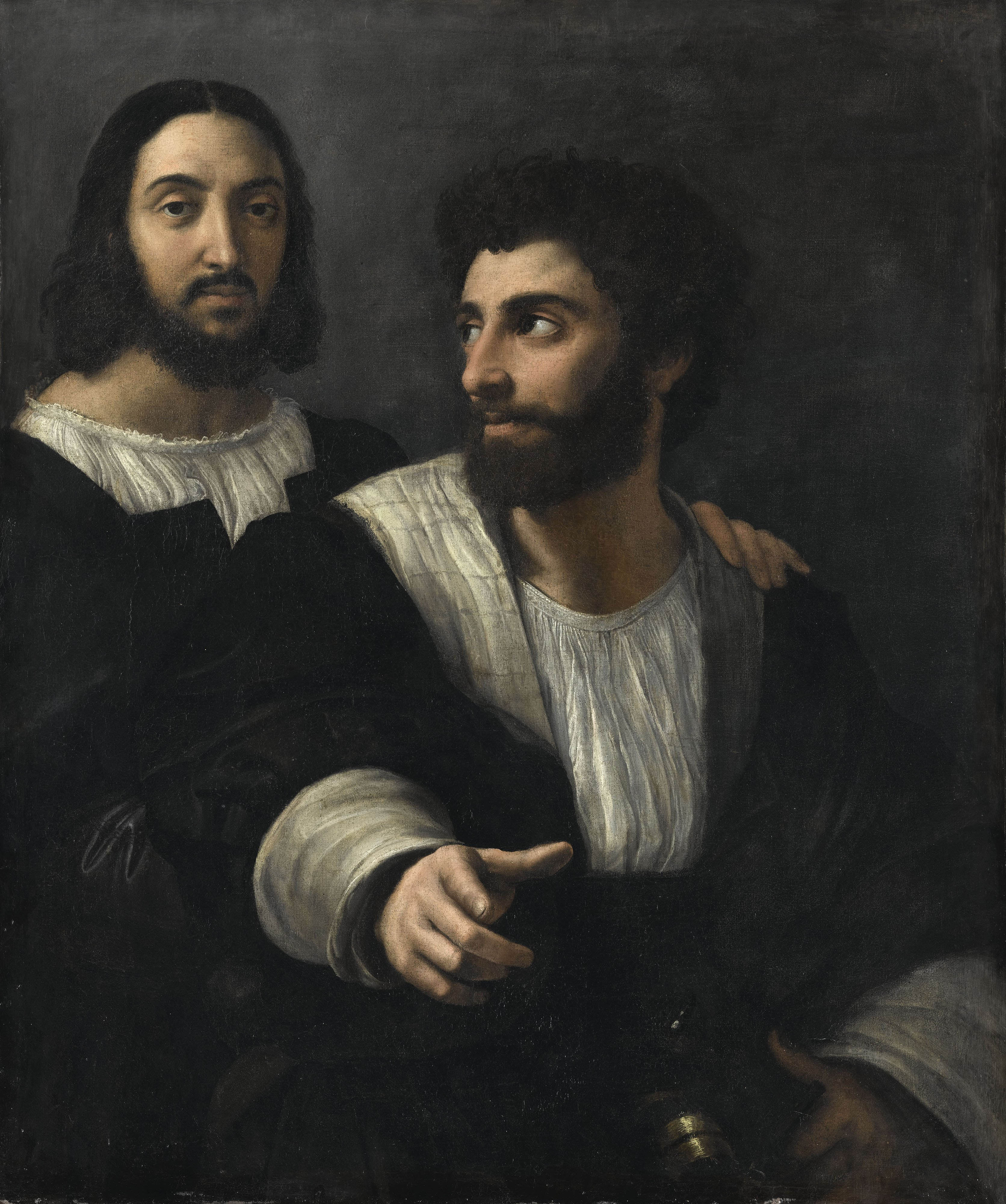 ラファエロ・サンツィオ「友人との自画像」(1518〜1519年頃)パリ・ルーヴル美術館所蔵