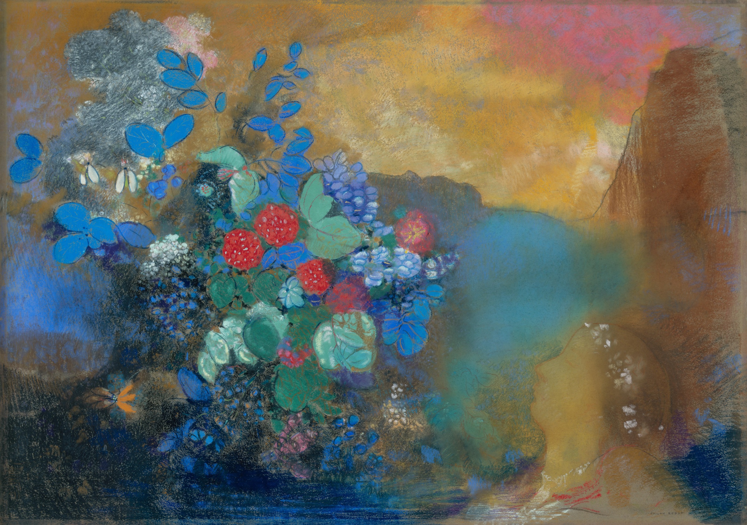 オディロン・ルドン「花（Fleurs）」（1903年頃）パリ・オルセー美術館所蔵