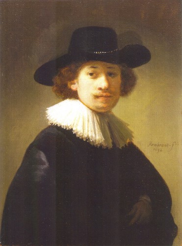 レンブラント・ファン・レイン「自画像」(1632年頃)——「テュルプ博士の解剖学講義」制作時期の26歳のレンブラント