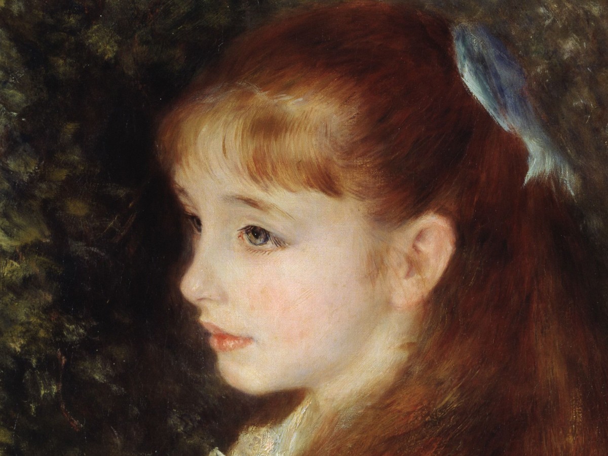 ルノワール「イレーヌ・カーン・ダンヴェール嬢」（1880年）顔のディテール