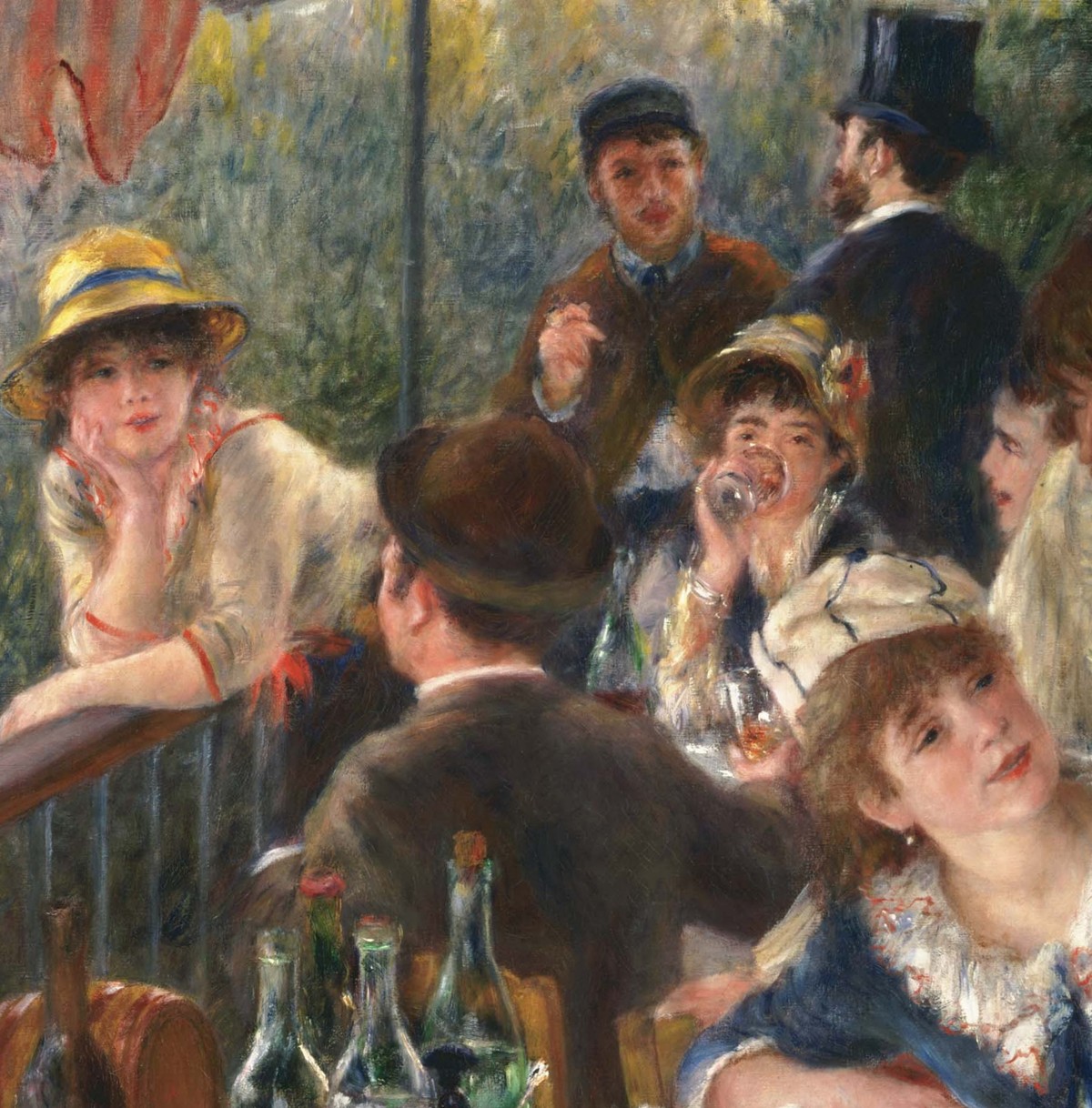 ルノワール「舟遊びの昼食」（1880〜81年）中央の人物群のディテール——フィリップスコレクション所蔵