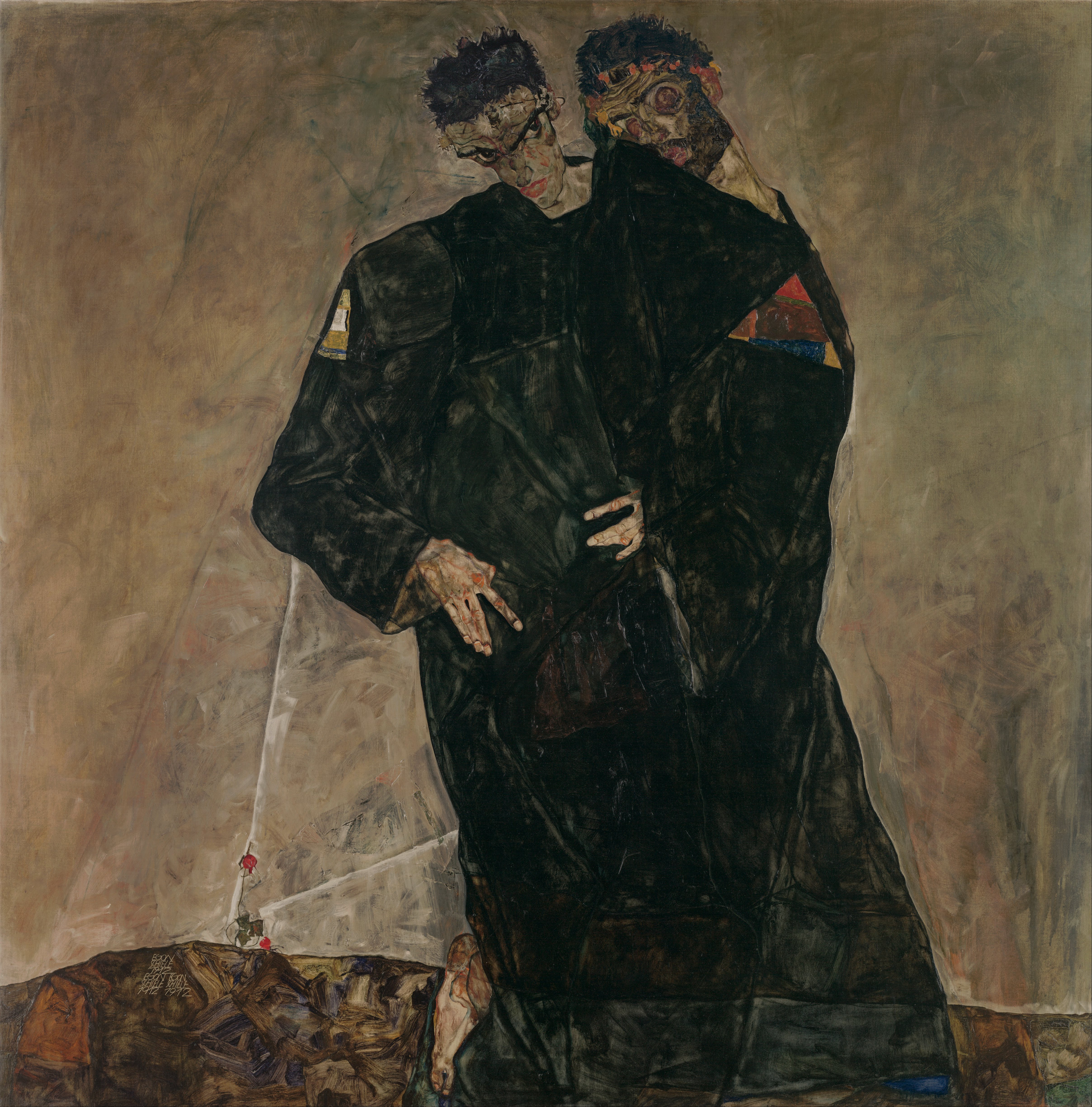 エゴン・シーレ「隠者たち」(1912年)ウィーン・レオポルト美術館所蔵