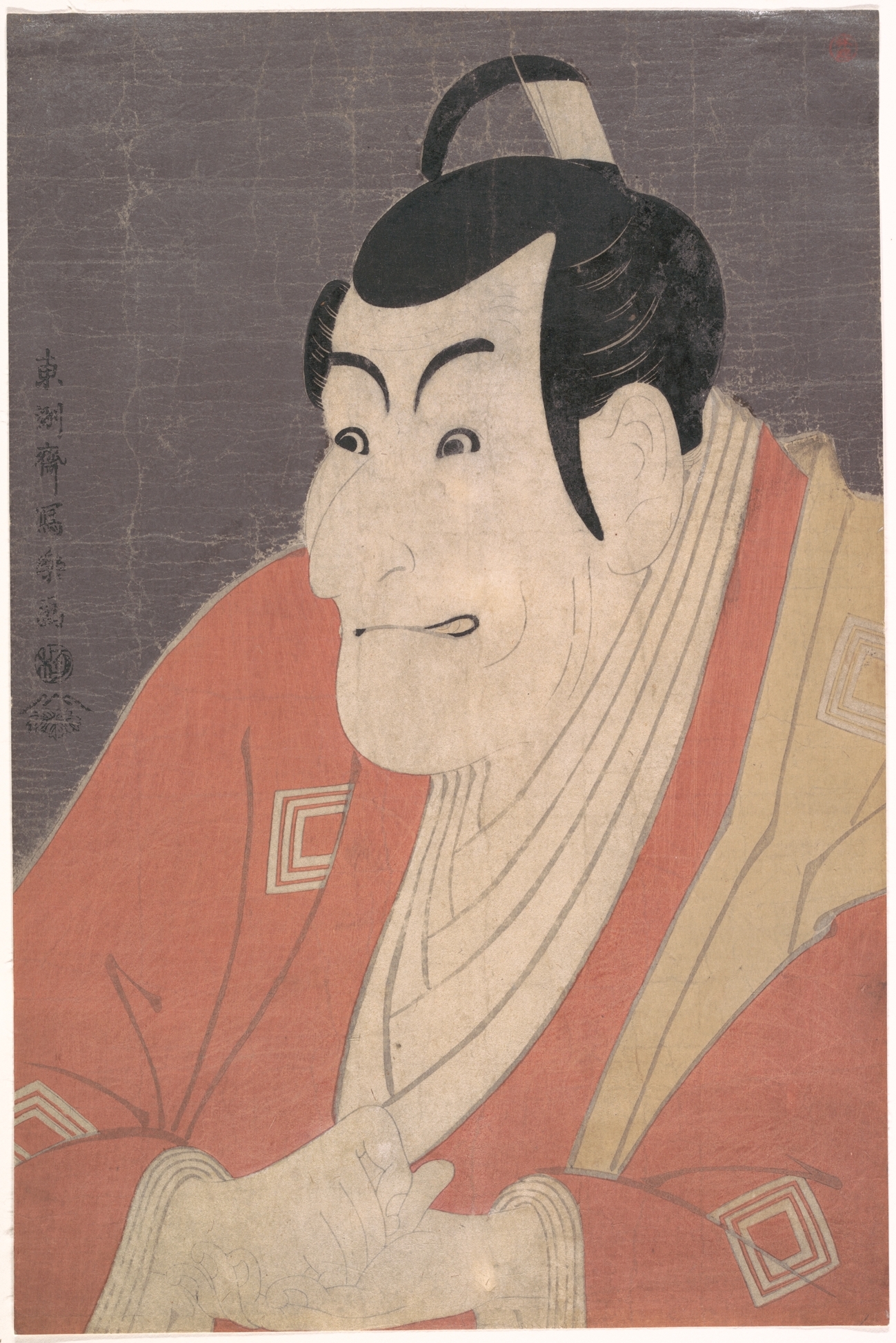 東洲斎写楽「市川えびぞうの竹村定之進」（1794年）メトロポリタン美術館所蔵