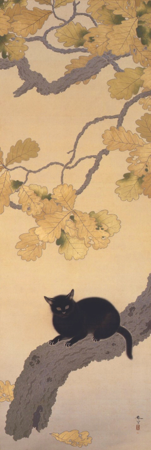 菱田春草「黒き猫」(1910年)永青文庫所蔵