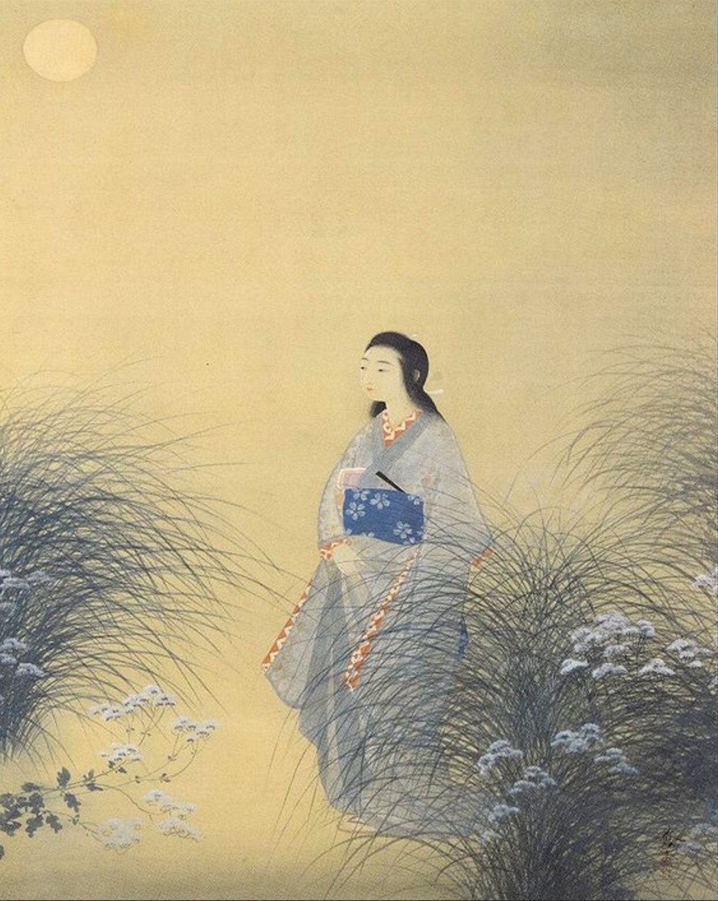 菱田春草「秋夕」（1902年）——朦朧体技法を用いた初期の人物画
