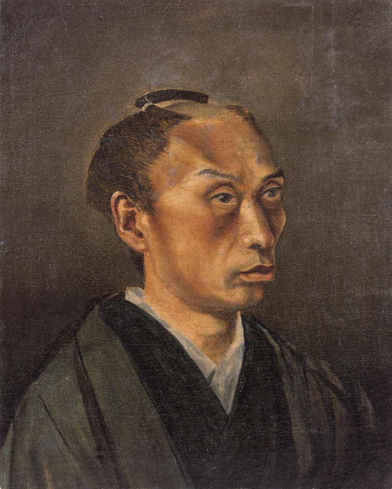高橋由一「丁髷姿の自画像」（1866〜1867年頃）笠間日動美術館所蔵