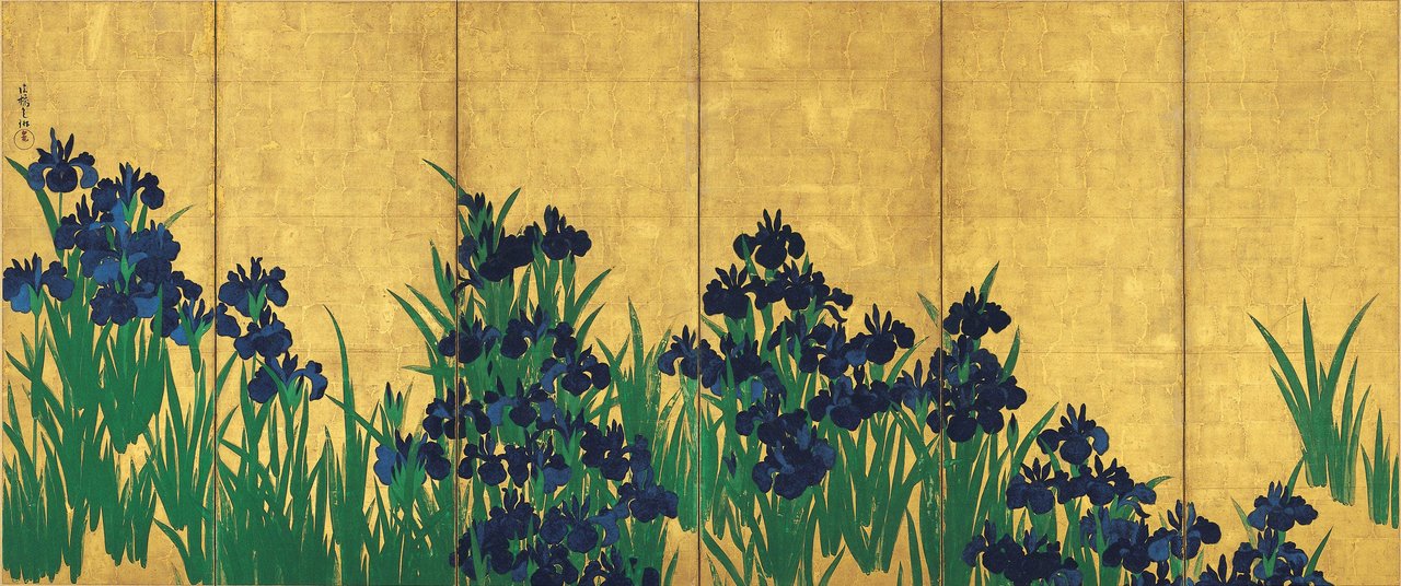尾形光琳「燕子花図屏風」（18世紀初頭）根津美術館蔵