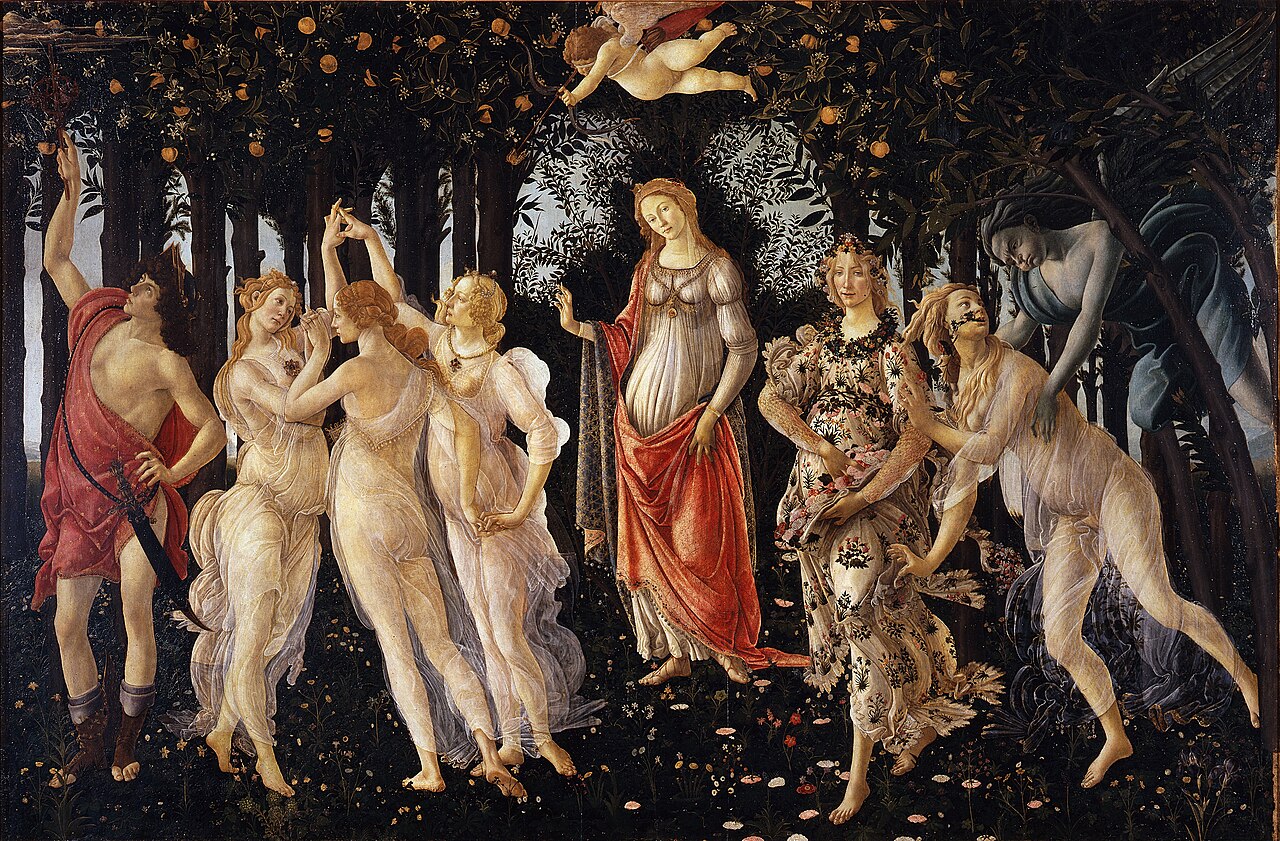 サンドロ・ボッティチェッリ「春(Primavera)」(1477-82年頃)ウフィッツィ美術館蔵