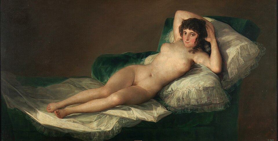 フランシスコ・デ・ゴヤ「裸のマハ(La maja desnuda)」(1797-1800年頃)プラド美術館蔵
