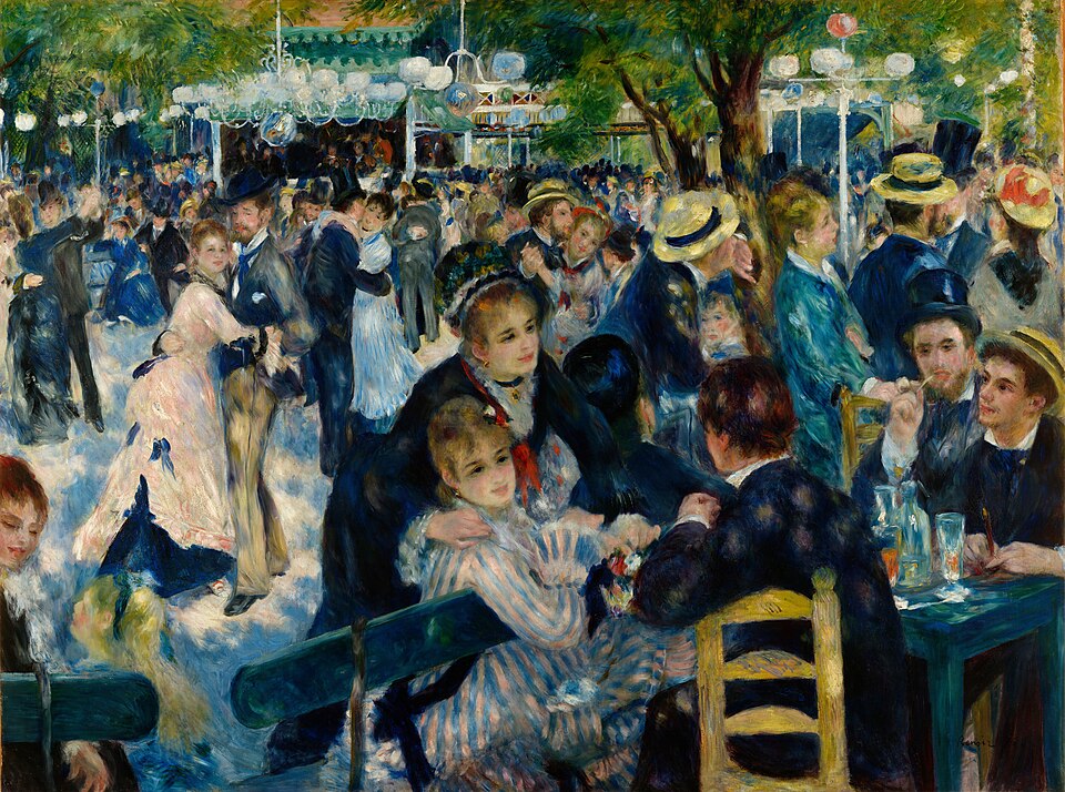 ピエール=オーギュスト・ルノワール「ムーラン・ド・ラ・ギャレットの舞踏会(Bal du moulin de la Galette)」(1876年)オルセー美術館蔵
