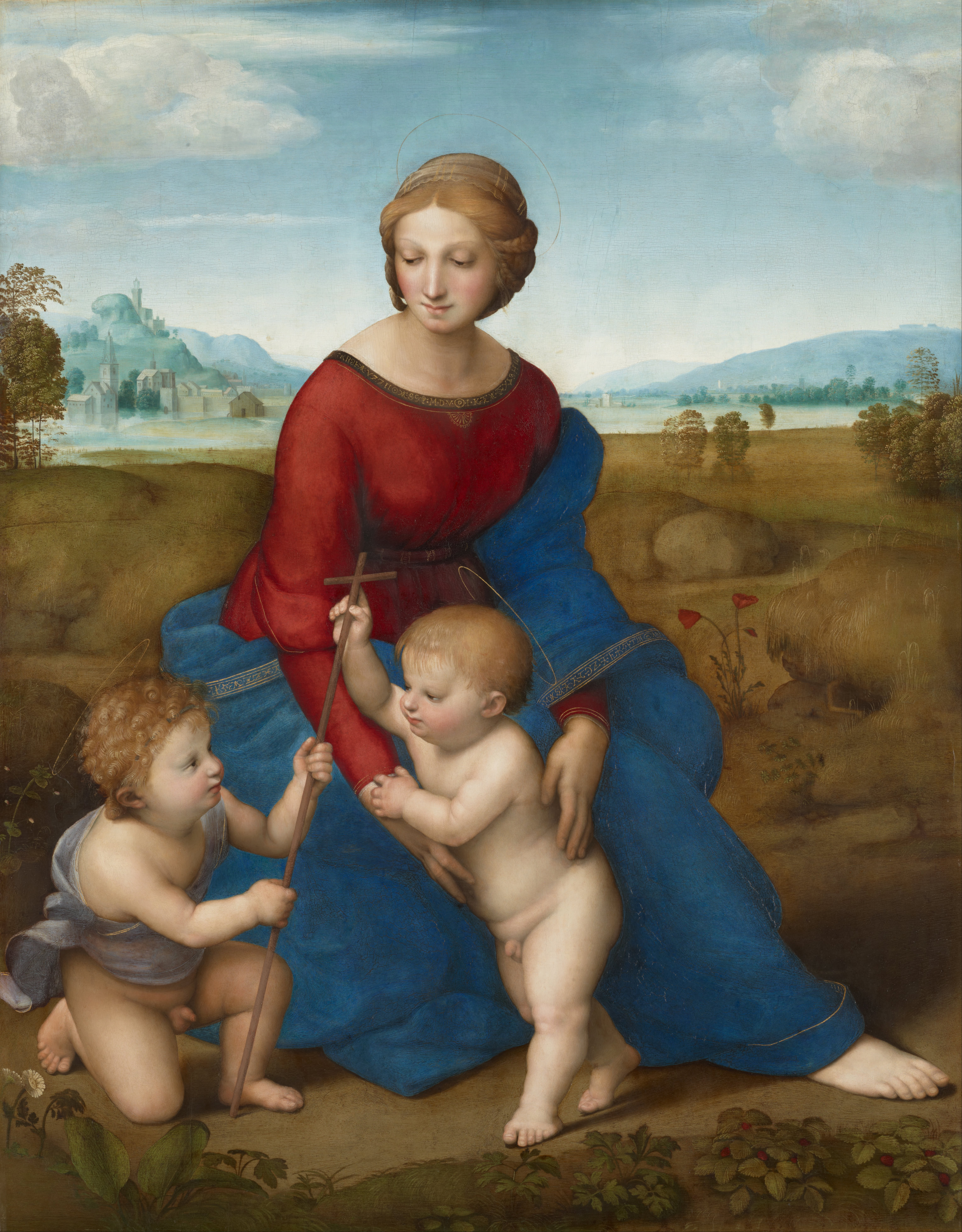 ラファエロ「草原の聖母（Madonna del Prato）」（1505-1506年）ウィーン美術史美術館蔵