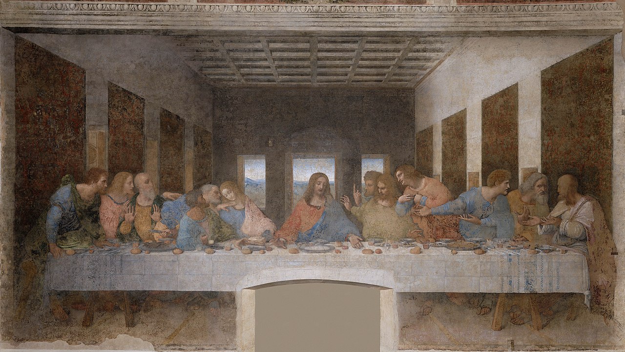 レオナルド・ダ・ヴィンチ「最後の晩餐」（1495-1498年）ミラノ・サンタ・マリア・デッレ・グラツィエ修道院