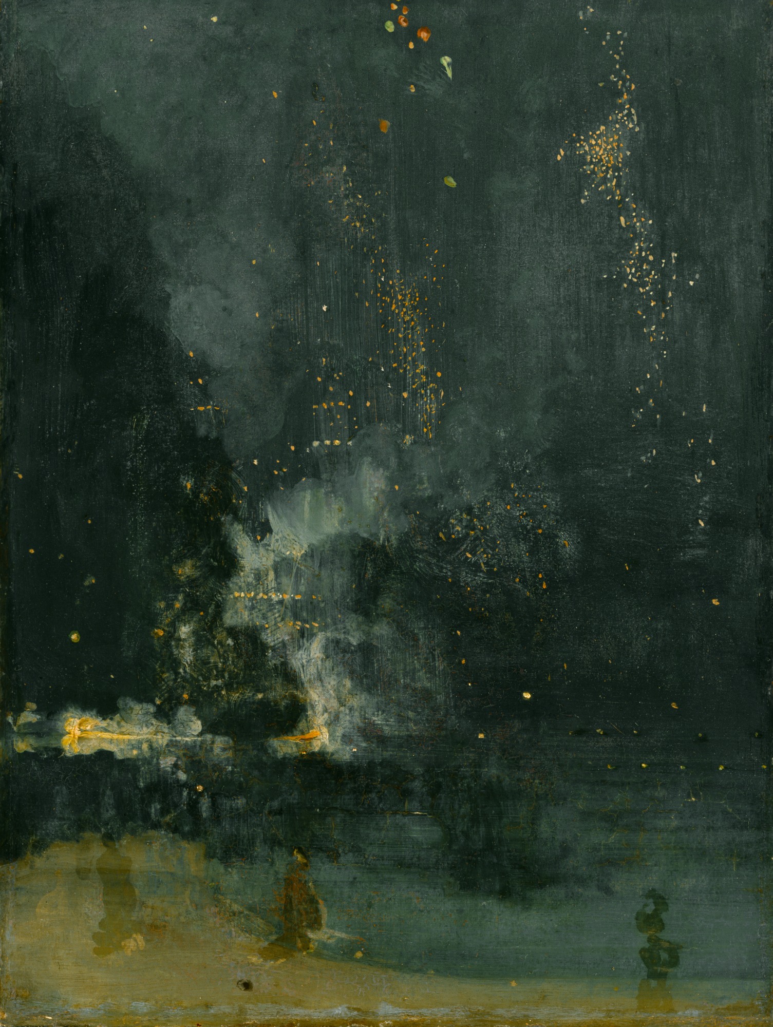 ジェームズ・アボット・マクニール・ホイッスラー「夜想曲・黒と金——落下する花火」（1872-75年）デトロイト美術館蔵