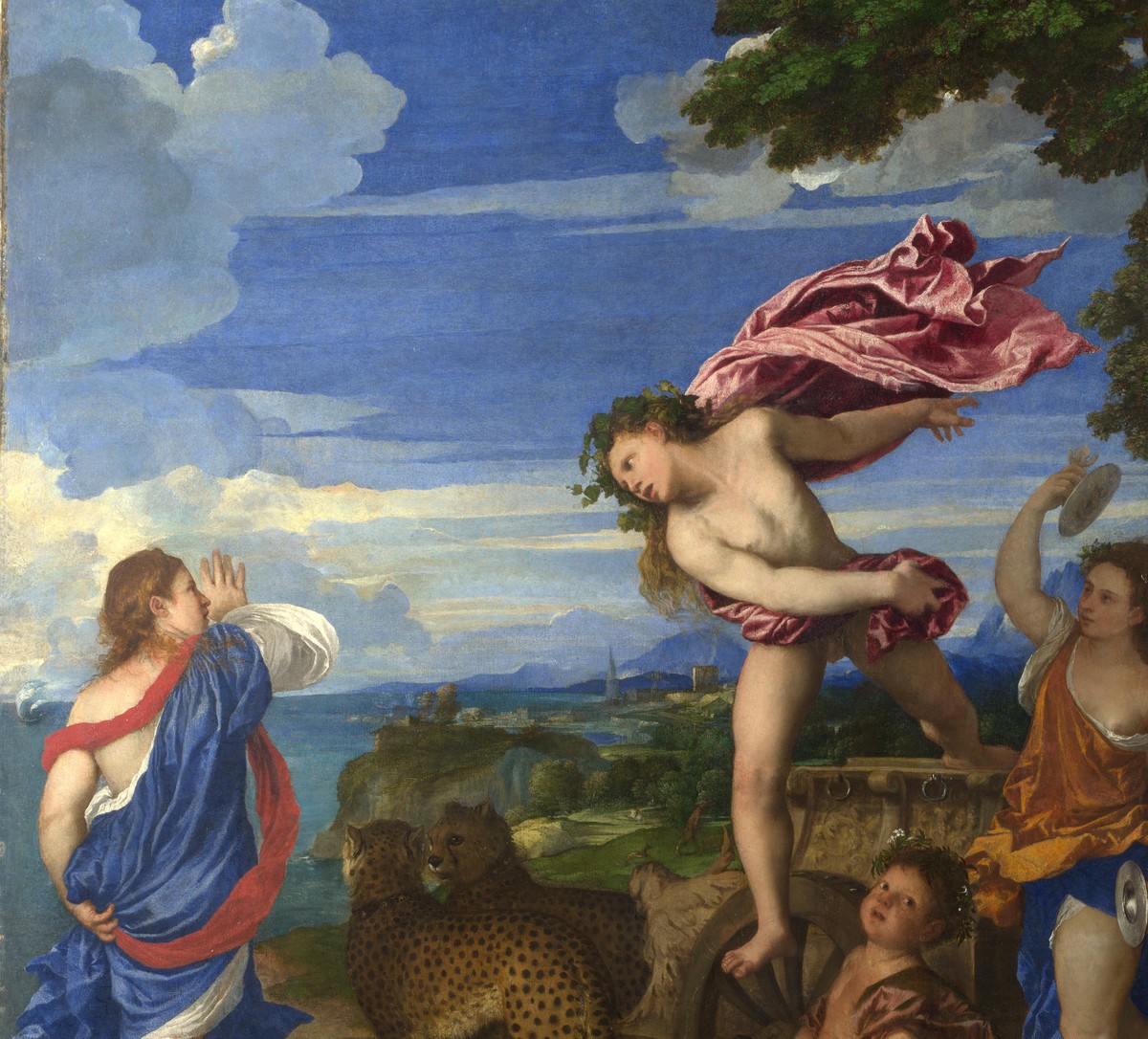 ティツィアーノ「バッカスとアリアドネ」（1520〜1523年頃）アリアドネとバッカスが出会う場面のディテール