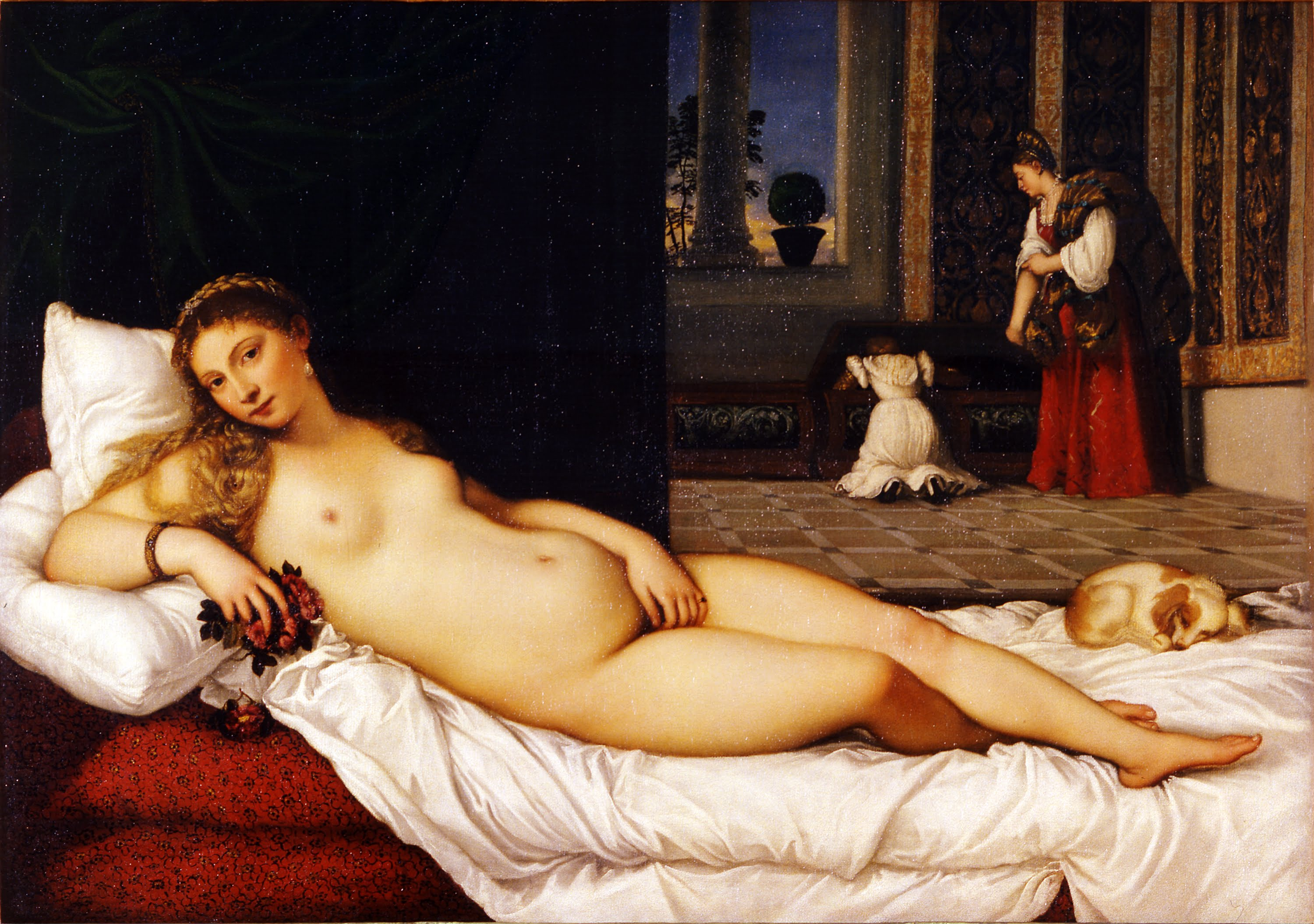 ティツィアーノ「ウルビーノのヴィーナス」（1538年）フィレンツェ・ウフィツィ美術館所蔵