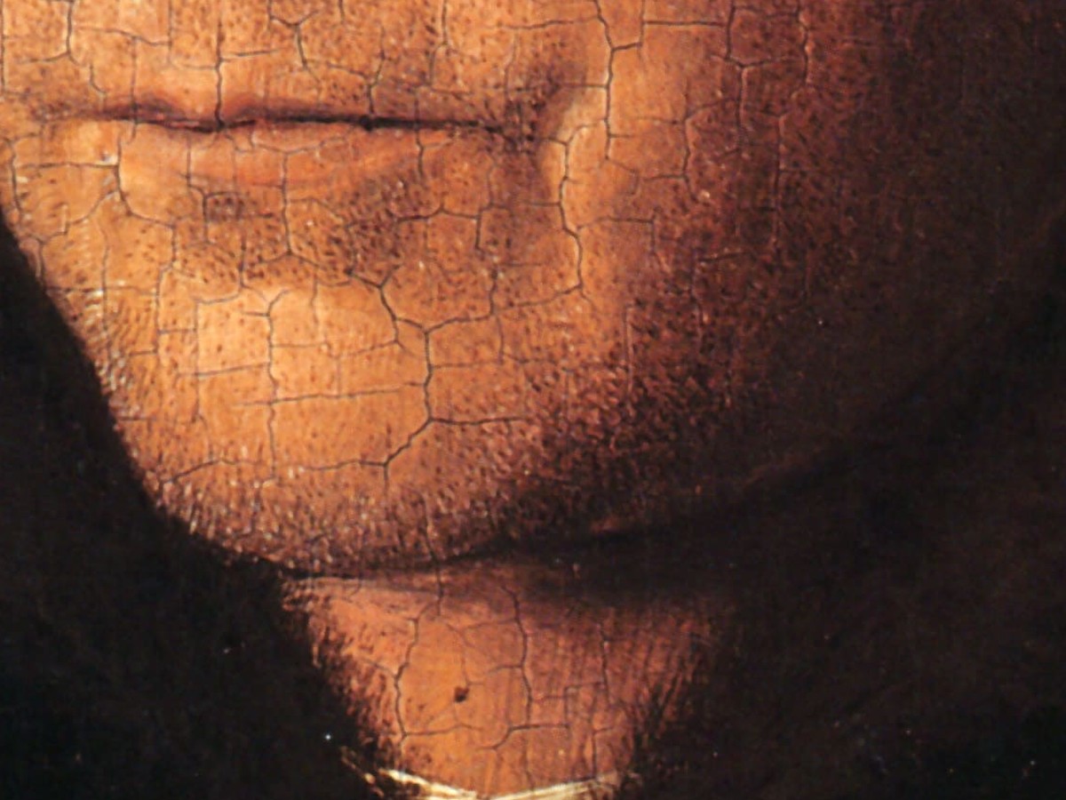ヤン・ファン・エイク「赤いターバンの男」(1433年)顔の皮膚と年齢の描写のディテール