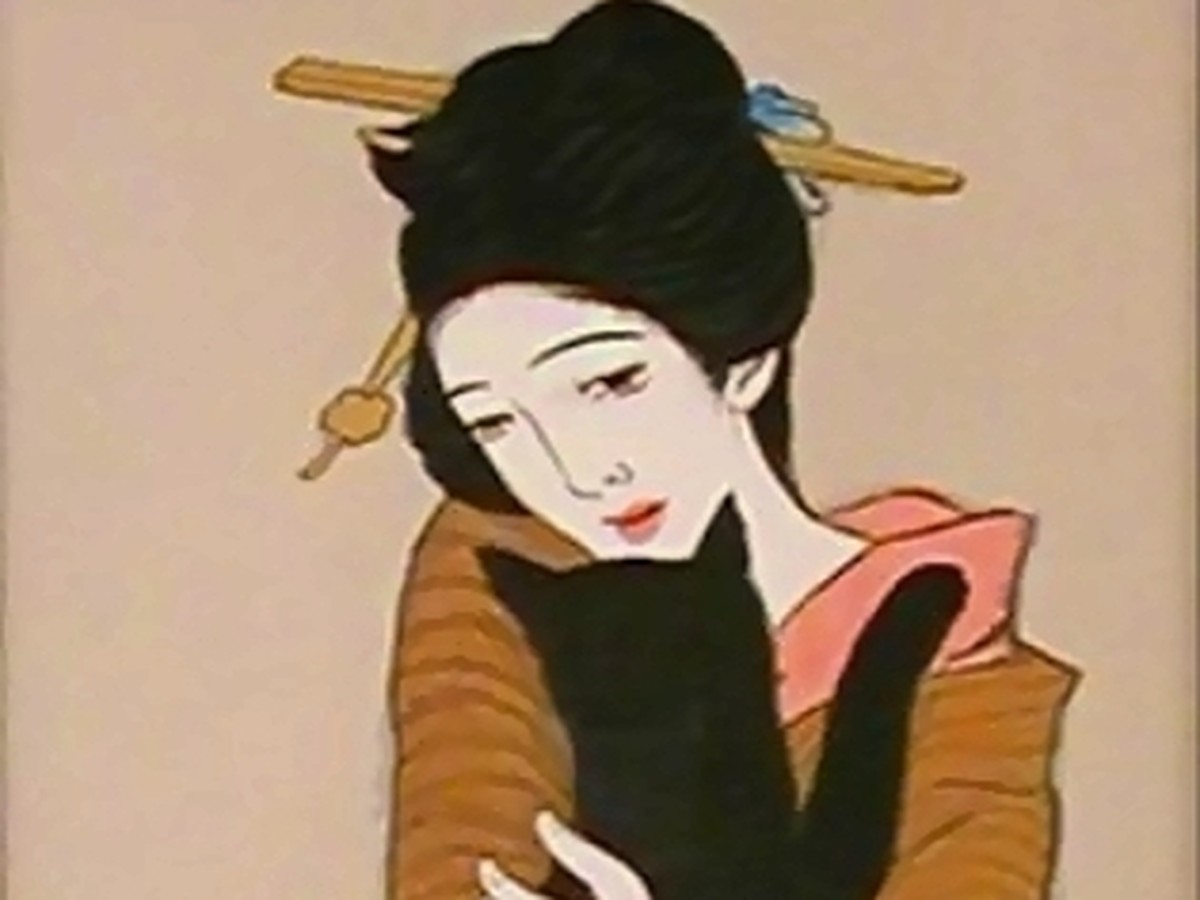 竹久夢二「黒船屋」女性の顔のディテール