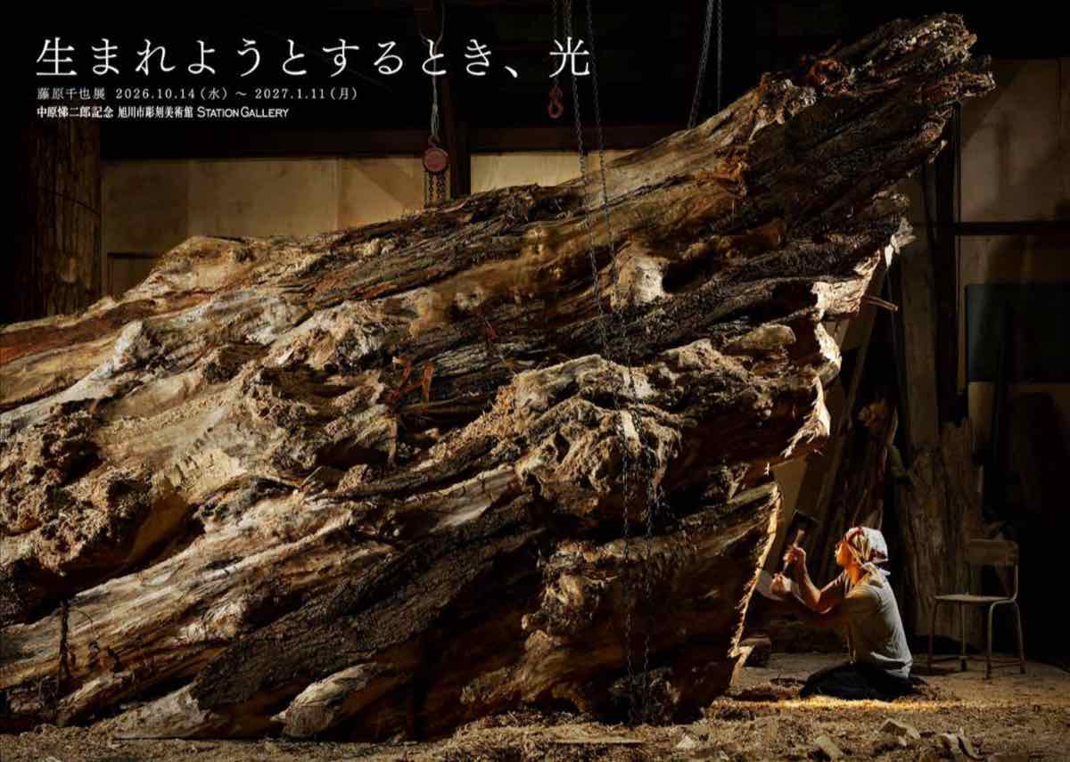 生まれようとするとき、光 藤原千也展（中原悌二郎記念旭川市彫刻美術館 ステーションギャラリー）のポスター