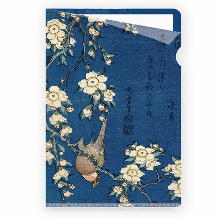 クリアファイル 北斎 ウソと垂れ桜