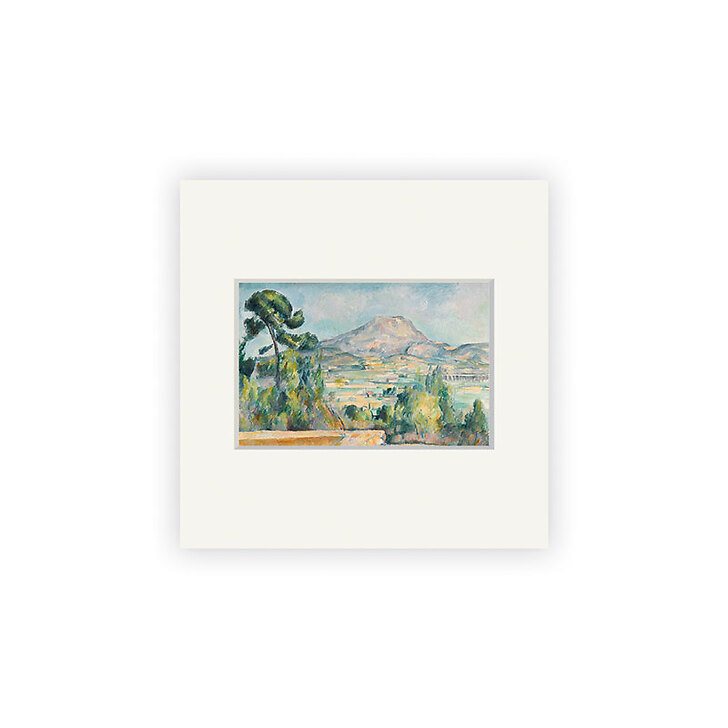 マット付き複製画 セザンヌ サント＝ヴィクトワール山 1890年頃 13.5×13.5cm
